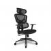 Trinity Ergonomic High Back Mesh Chair with Multi Adjustable Headrest, Lumbar Support and Height Adjustable Arms - Black BCM/K470/BK