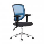 Nexus Medium Back Designer Mesh Operator Chair with Sculptured Lumbar, Spine Support and Height Adjustable Arms - Blue BCM/K512/BL/ADT