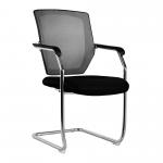 Nexus Medium Back Two Tone Designer Mesh Visitor Chair with Sculptured Lumbar, Spine Support and Integrated Armrests - Black BCM/K512V/BK
