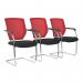 Nexus Medium Back Two Tone Designer Mesh Visitor Chair with Sculptured Lumbar, Spine Support and Integrated Armrests - Red BCM/K512V/RD