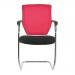 Nexus Medium Back Two Tone Designer Mesh Visitor Chair with Sculptured Lumbar, Spine Support and Integrated Armrests - Red BCM/K512V/RD