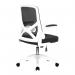 Oyster Folding Mesh Chair with Upholstered Folding Arms, White Shell and White Nylon Base - Black BCM/K523/WH-BK