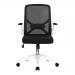 Oyster Folding Mesh Chair with Upholstered Folding Arms, White Shell and White Nylon Base - Black BCM/K523/WH-BK