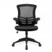 Luna Designer Medium Back Mesh Chair with Folding Arms - Black BCM/L1302/BK