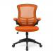 Luna Designer Medium Back Mesh Chair with Folding Arms - Orange BCM/L1302/OG