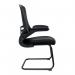 Luna Designer High Back Mesh Cantilever Chair with Black Shell, Black Frame and Folding Arms - Black BCM/L1302V/BK