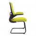 Luna Designer High Back Mesh Cantilever Chair with Black Shell, Black Frame and Folding Arms - Green BCM/L1302V/GN