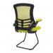 Luna Designer High Back Mesh Cantilever Chair with Black Shell, Black Frame and Folding Arms - Green BCM/L1302V/GN