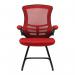 Luna Designer High Back Mesh Cantilever Chair with Black Shell, Black Frame and Folding Arms - Red BCM/L1302V/RD