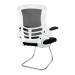 Luna Designer High Back Mesh Cantilever Chair with White Shell, Chrome Frame and Folding Arms - Black BCM/L1302V/WHBK