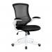 Luna Designer High Back Mesh Chair with White Shell and Folding Arms - Black BCM/L1302/WH-BK