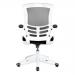 Luna Designer Medium Back Mesh Chair with White Shell and Folding Arms - Black BCM/L1302/WH-BK