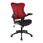 Mercury 2 Executive Medium Back Mesh Chair with AIRFLOW Fabric on the Seat - Red BCM/L1304/RD