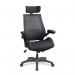 Resolute High Back Mesh Chair with High 28 Stone Weight Capacity, Deep Moulded Seat Foam, Folding Arms and Headrest, Certified for 24 Hour Use – Black BCM/L1305/BK