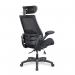 Resolute High Back Mesh Chair with High 28 Stone Weight Capacity, Deep Moulded Seat Foam, Folding Arms and Headrest, Certified for 24 Hour Use – Black BCM/L1305/BK