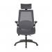 Resolute High Back Mesh Chair with High 28 Stone Weight Capacity, Deep Moulded Seat Foam, Folding Arms and Headrest, Certified for 24 Hour Use - Grey BCM/L1305/GY