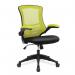 Luna Designer Two Tone High Back Mesh Chair with Folding Arms - GreenBlack BCM/T1302/GN