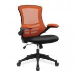 Luna Designer Two Tone High Back Mesh Chair with Folding Arms - OrangeBlack BCM/T1302/OG