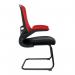 Luna Designer Two Tone High Back Mesh Cantilever Chair with Black Shell, Black Frame and Folding Arms - RedBlack BCM/T1302V/RD