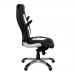 Friesian High Back Executive Chair with Folding Arms and Satin Chrome Base - Black and White BCP/4025/BWH