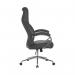 High Back Leather Faced Executive Armchair with S Style Ergonomic Backrest & PU Padded Chrome Armrests BCP/G312/BK