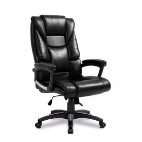 Nautilus Designs Titan Oversized High Back Leather Effect Executive Chair with Integral Headrest - Black BCP/G344/BK
