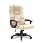 Titan Oversized High Back Leather Effect Executive Chair with Integral Headrest - Cream BCP/G344/CM