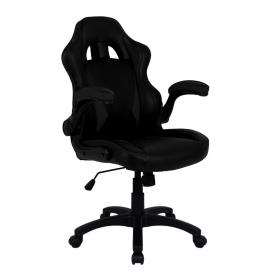 Nautilus Designs Predator Executive Ergonomic Gaming Style Office Chair with Folding Arms, Integral Headrest and Lumbar Support - Black BCP/H600/BK