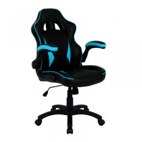 Nautilus Designs Predator Executive Ergonomic Gaming Style Office Chair with Folding Arms, Integral Headrest and Lumbar Support - BlackBlue BCP/H600/BK/BL
