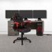 Predator Executive Ergonomic Gaming Style Office Chair with Folding Arms, Integral Headrest and Lumbar Support - BlackRed BCP/H600/BK/RD