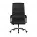 Leather Effect Managers Chair with Mesh Armrests, Padded Lumbar Support & Headrest - Black BCP/Q360/BK