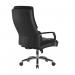 Leather Effect Managers Chair with Mesh Armrests, Padded Lumbar Support & Headrest - Black BCP/Q360/BK