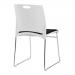 Kore Stylish Stackable Chrome Frame Chair with Padded Upholstered Seat, White Shell and Hand Hole in Backrest - 2 per Box - Black BCP/S900/BK