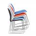 Kore Stylish Stackable Chrome Frame Chair with Padded Upholstered Seat, White Shell and Hand Hole in Backrest - 2 per Box - Blue BCP/S900/BL