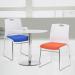 Kore Stylish Stackable Chrome Frame Chair with Padded Upholstered Seat, White Shell and Hand Hole in Backrest - 2 per Box -Orange BCP/S900/OG