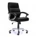 Greenwich High Back Leather Effect Executive Armchair with Silver Detailed Black Nylon Base - Cherry Brown BCP/T101/BY