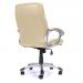 Greenwich High Back Leather Effect Executive Armchair with Silver Detailed Black Nylon Base - Cream BCP/T101/CM