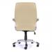 Greenwich High Back Leather Effect Executive Armchair with Silver Detailed Black Nylon Base - Cream BCP/T101/CM