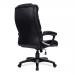 Wellington High Back Leather Effect Executive Armchair with Silver Detailed Black Nylon Base - Black BCP/T102/BK
