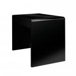Nordic Compact and Curvaceous High Gloss Workstation with Spacious Storage Drawer - Black High Gloss BDW/F210/BK