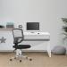 Nordic Compact and Curvaceous High Gloss Workstation with Spacious Storage Drawer - White High Gloss BDW/F210/WH