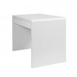 Nordic Compact and Curvaceous High Gloss Workstation with Spacious Storage Drawer - White High Gloss BDW/F210/WH