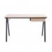 Tyrol Compact Workstation with Suspended Underdesk Drawer - Black Frame - Oak Finish BDW/I201/BK-OK