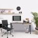 Tyrol Compact Workstation with Suspended Underdesk Drawer - Black Frame - Oak Finish BDW/I201/BK-OK