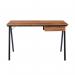 Tyrol Compact Workstation with Suspended Underdesk Drawer - Black Frame - Walnut Finish BDW/I201/BK-WN