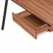 Tyrol Compact Workstation with Suspended Underdesk Drawer - Black Frame - Walnut Finish BDW/I201/BK-WN