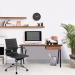 Tyrol Compact Workstation with Suspended Underdesk Drawer - Black Frame - Walnut Finish BDW/I201/BK-WN
