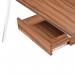 Tyrol Compact Workstation with Suspended Underdesk Drawer - White Frame - Walnut Finish BDW/I201/WH-WN