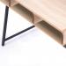 Vienna Compact Two Tier Workstation with Stylish Feature Frame and Upper Storage Shelf - Black Frame - Oak Finish BDW/I203/BK-OK