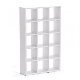 Nautilus Designs Boon - 15x Cube Shelf Storage System - 1830x1100x330mm - White BOON16-WHT